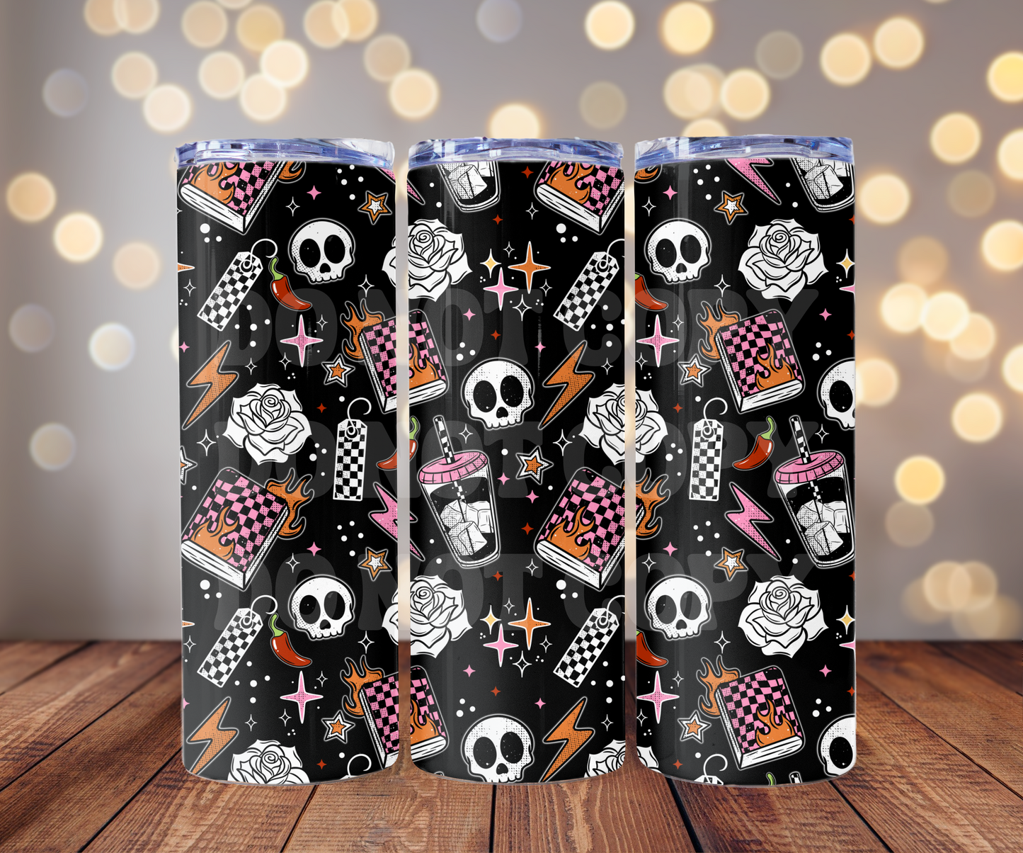 Dark Romance Reader 20 oz Skinny Tumbler Sublimation Transfer - Seamless