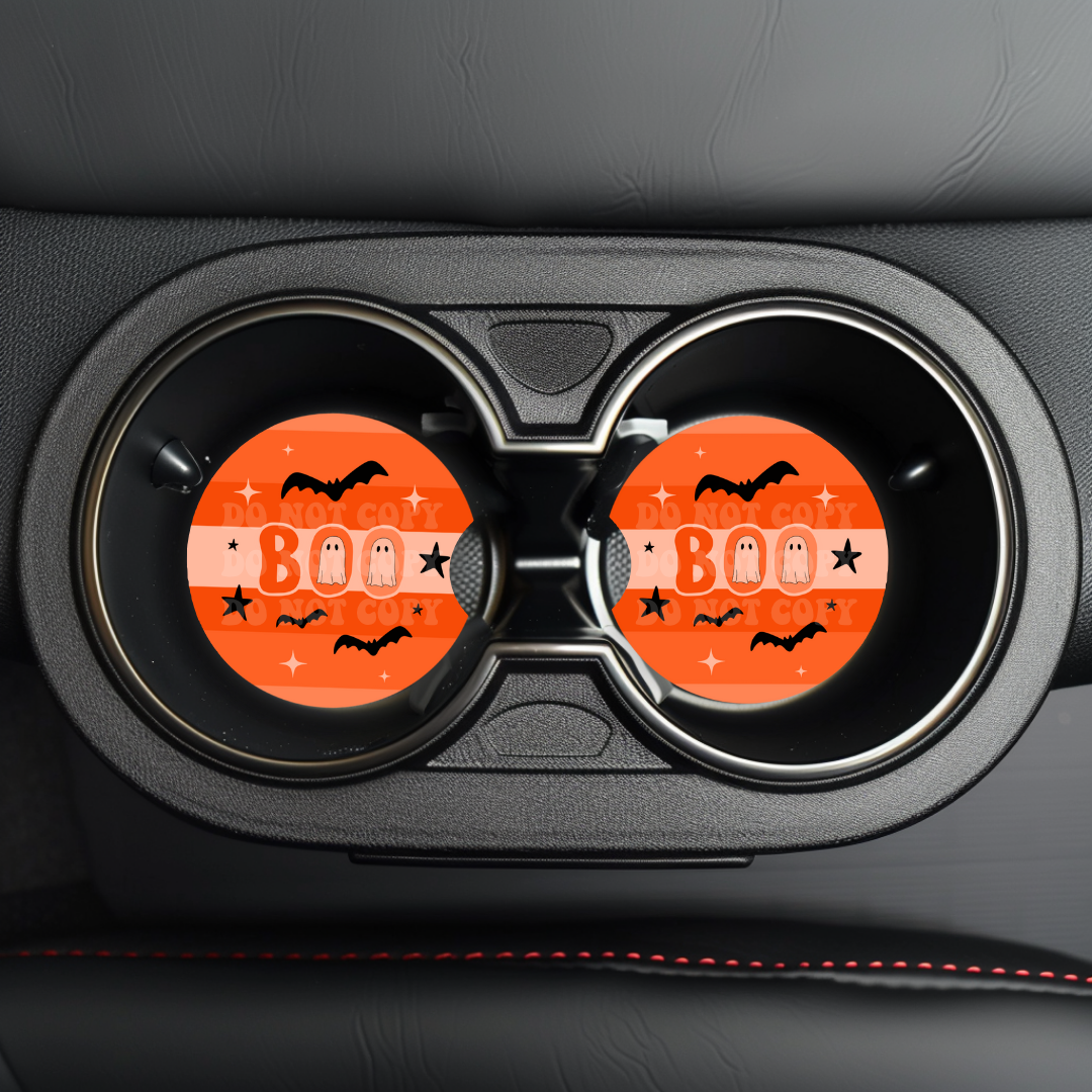 Boo Car Coaster Sublimation Transfer (Set of 2)