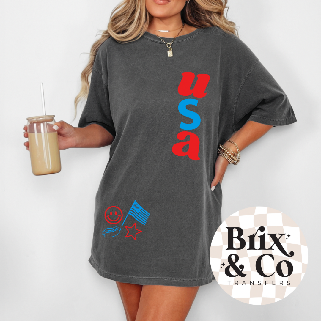USA 2 Piece Set DTF HOT PEEL