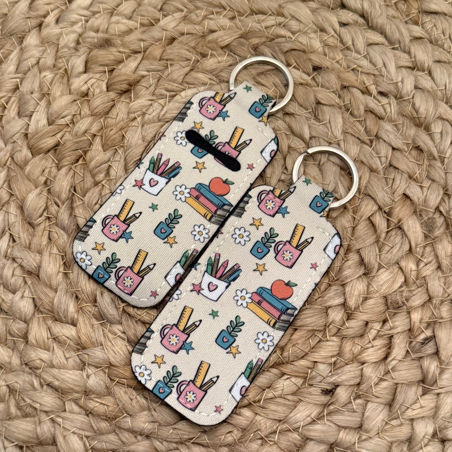 Teacher Doodles Chapstick Holder Keychain