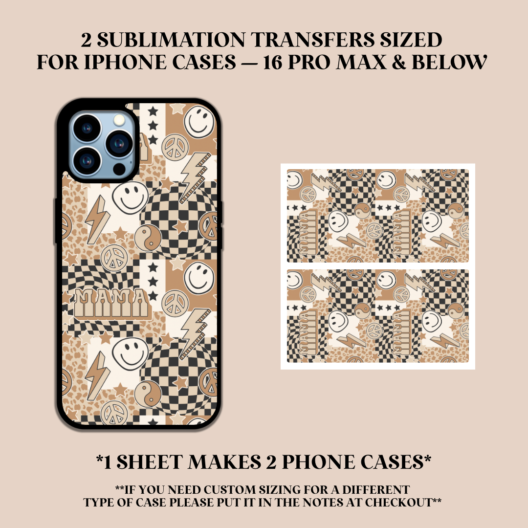 Patchwork Mama Phone Case Sublimation Transfer