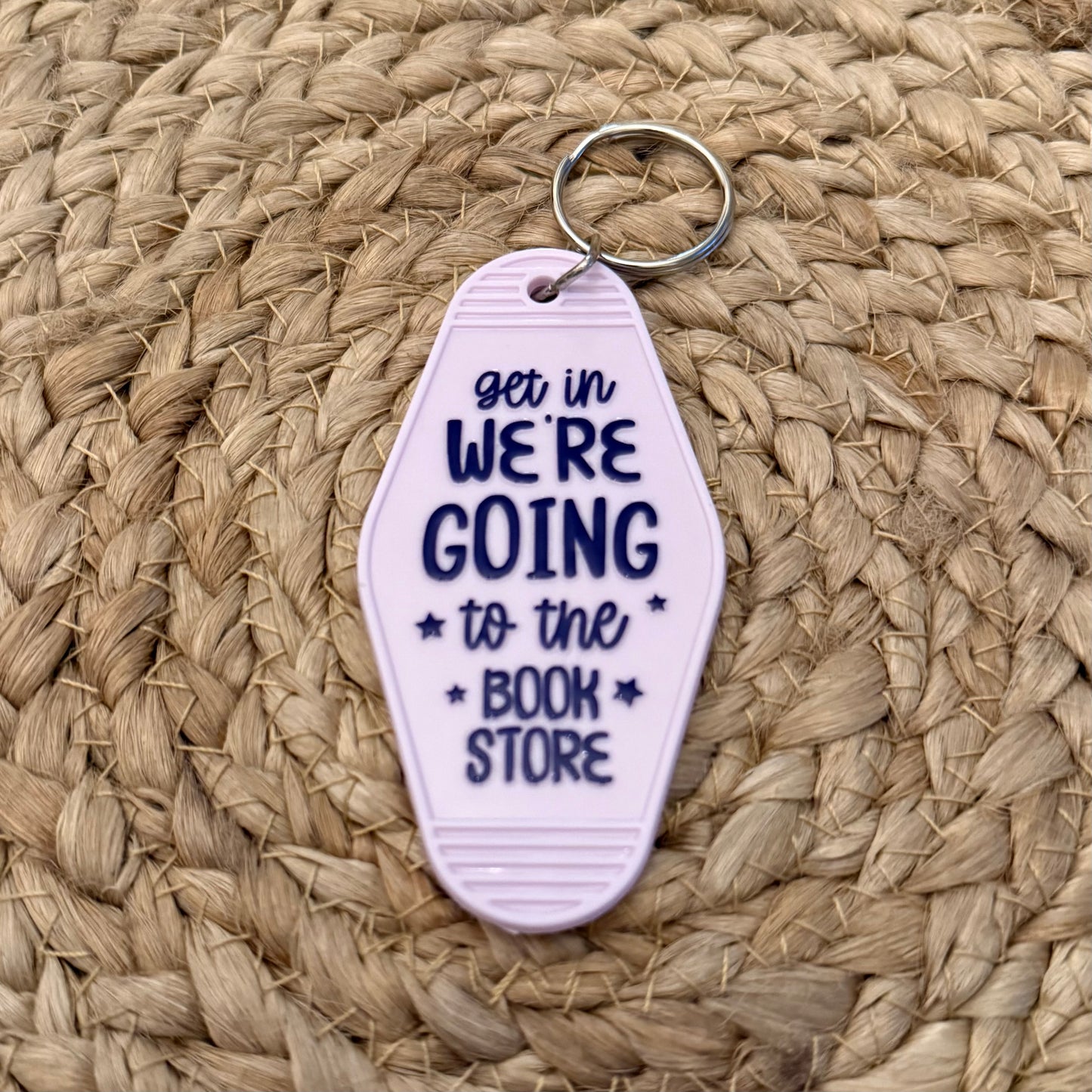 Get In We’re Going To The Bookstore Motel Keychain