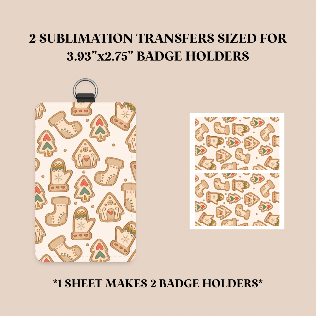 Christmas Cookies Badge Holder Sublimation Transfer