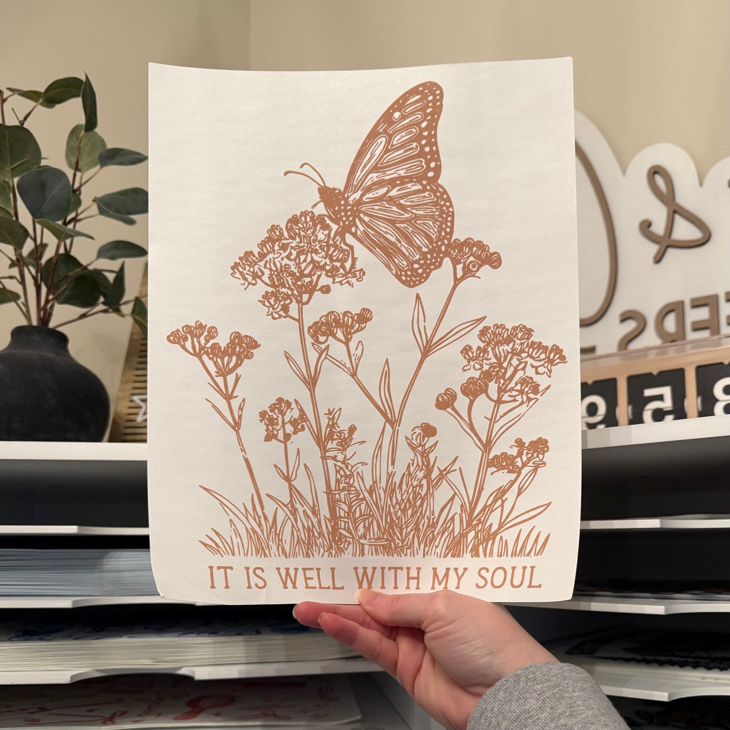 It Is Well With My Soul Single Color (Light Tan)