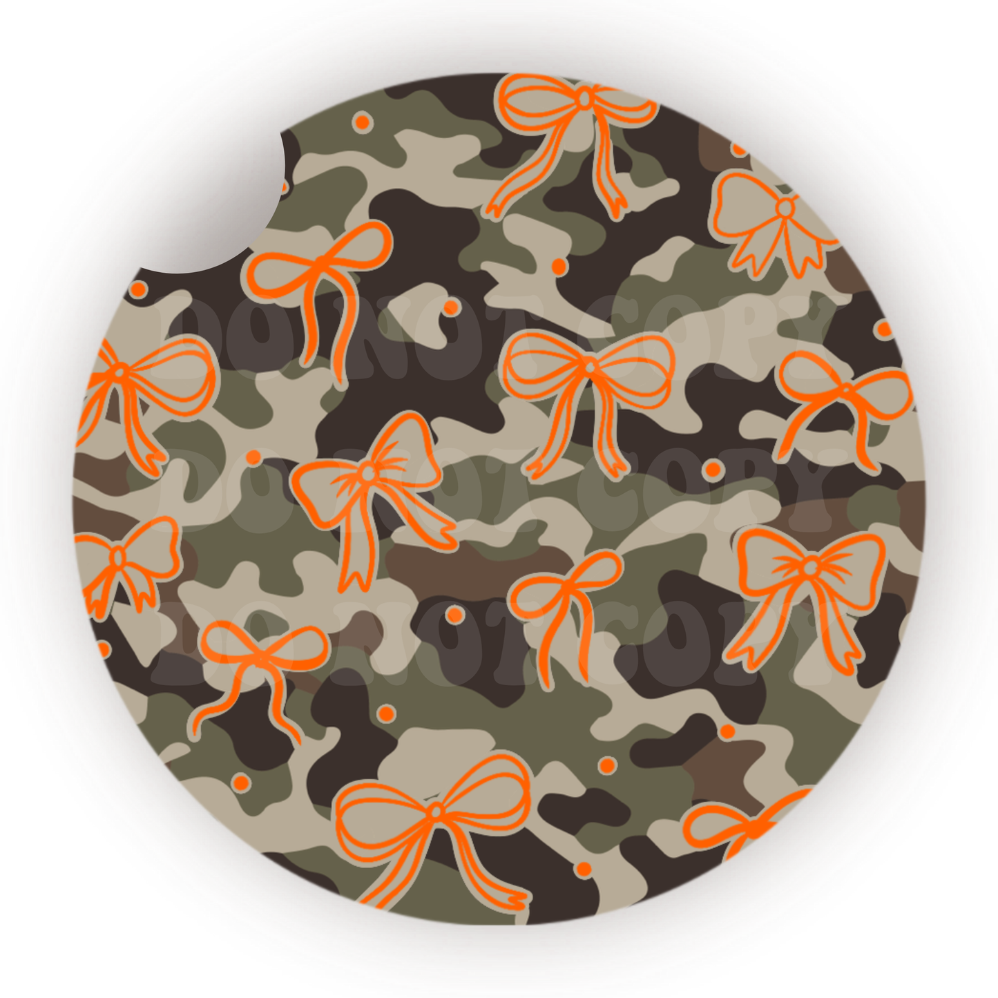 Coquette Camo Car Coaster Sublimation Transfer (Set of 2)