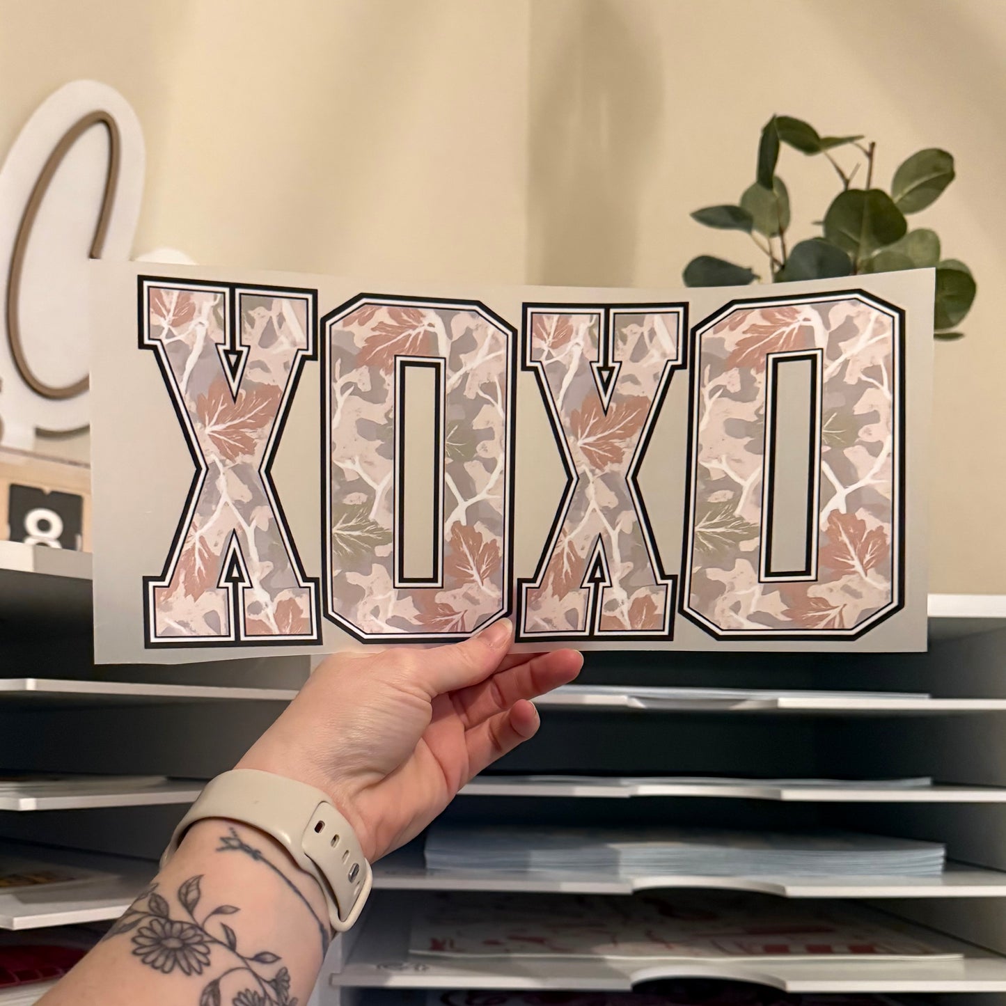 Camo XOXO DTF HOT PEEL