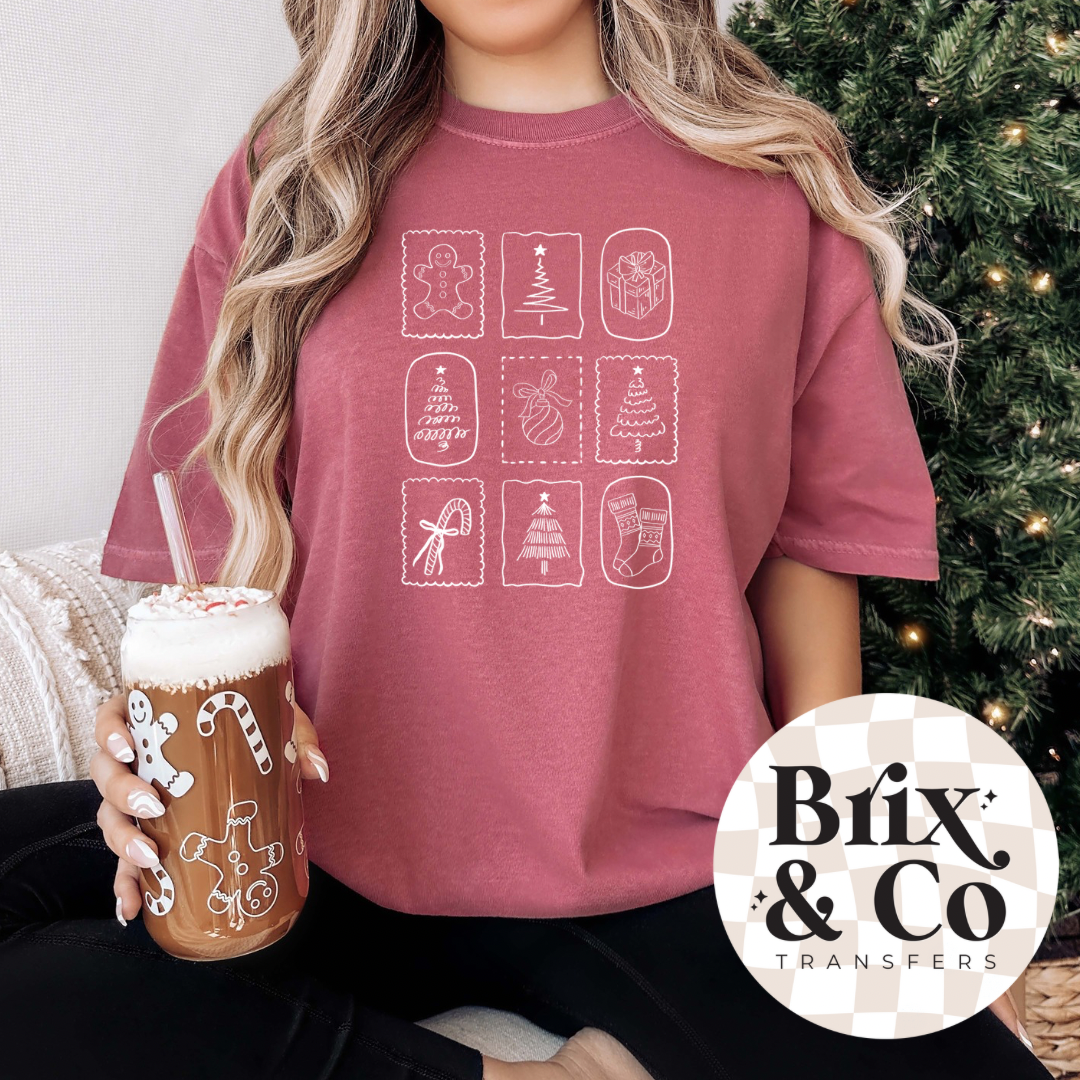 Christmas Doodles Single Color