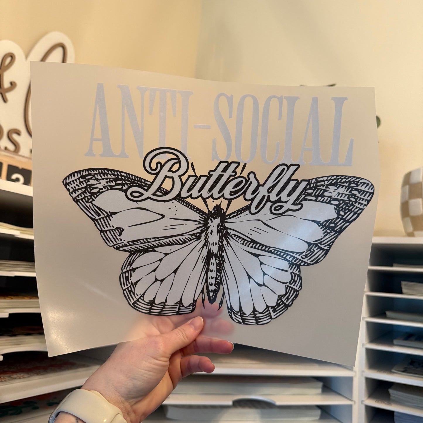 Anti-Social Butterfly DTF HOT PEEL