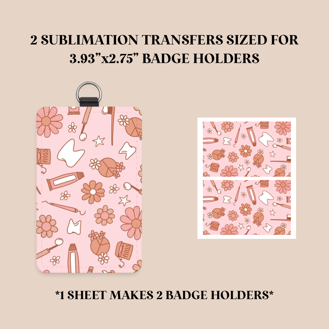 Dents Doodles Badge Holder Sublimation Transfer