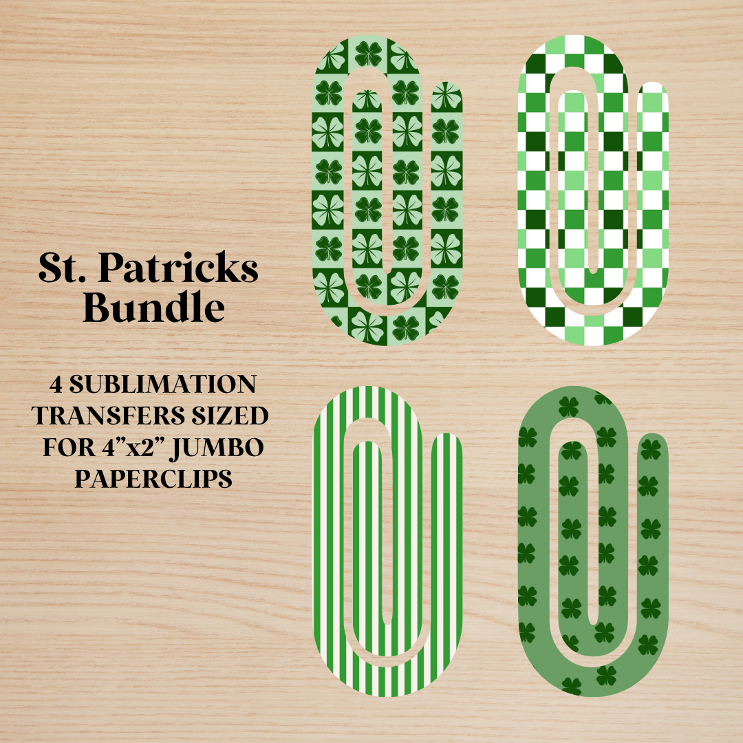 St. Patricks Bundle Jumbo Paperclip Sublimation Transfer