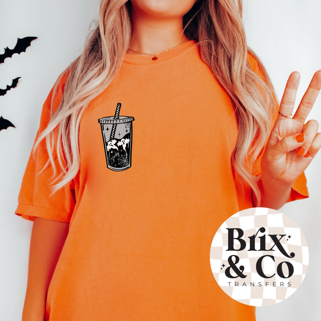 Spooky Coffee Pocket 4” DTF HOT PEEL