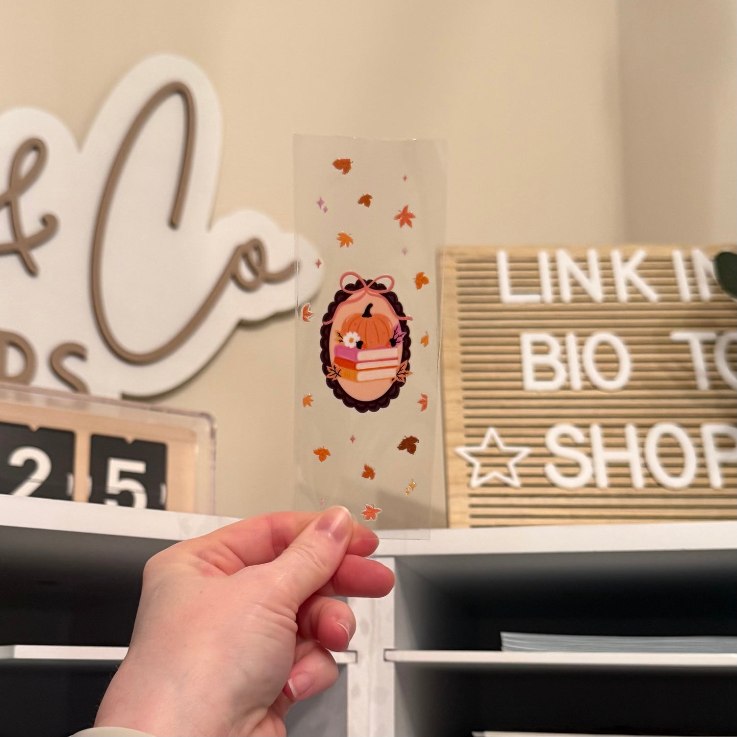 Coquette Pumpkin UVDTF Bookmark