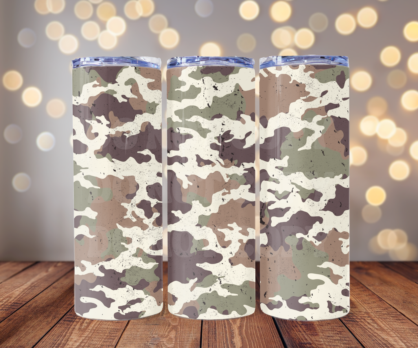 Distressed Camo 20 oz Skinny Tumbler Sublimation Transfer - Seamless