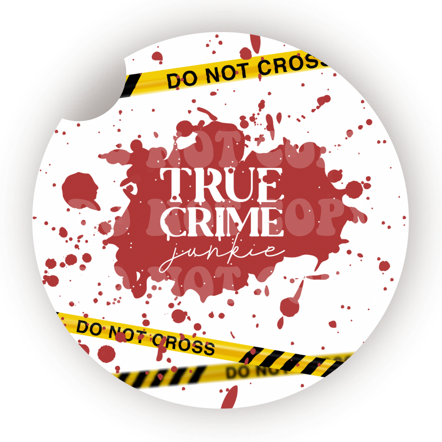 True Crime Junkie Car Coaster Sublimation Transfer (Set of 2)