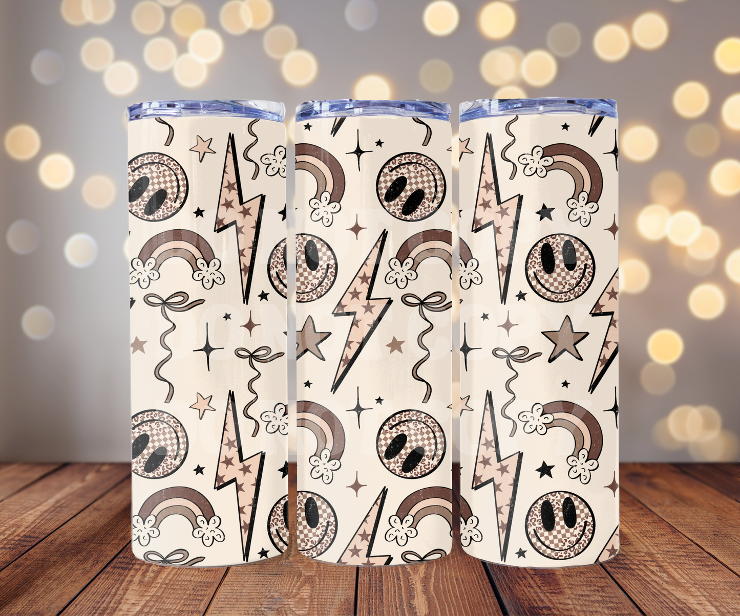 Retro Doodles 20 oz Skinny Tumbler Sublimation Transfer - Seamless