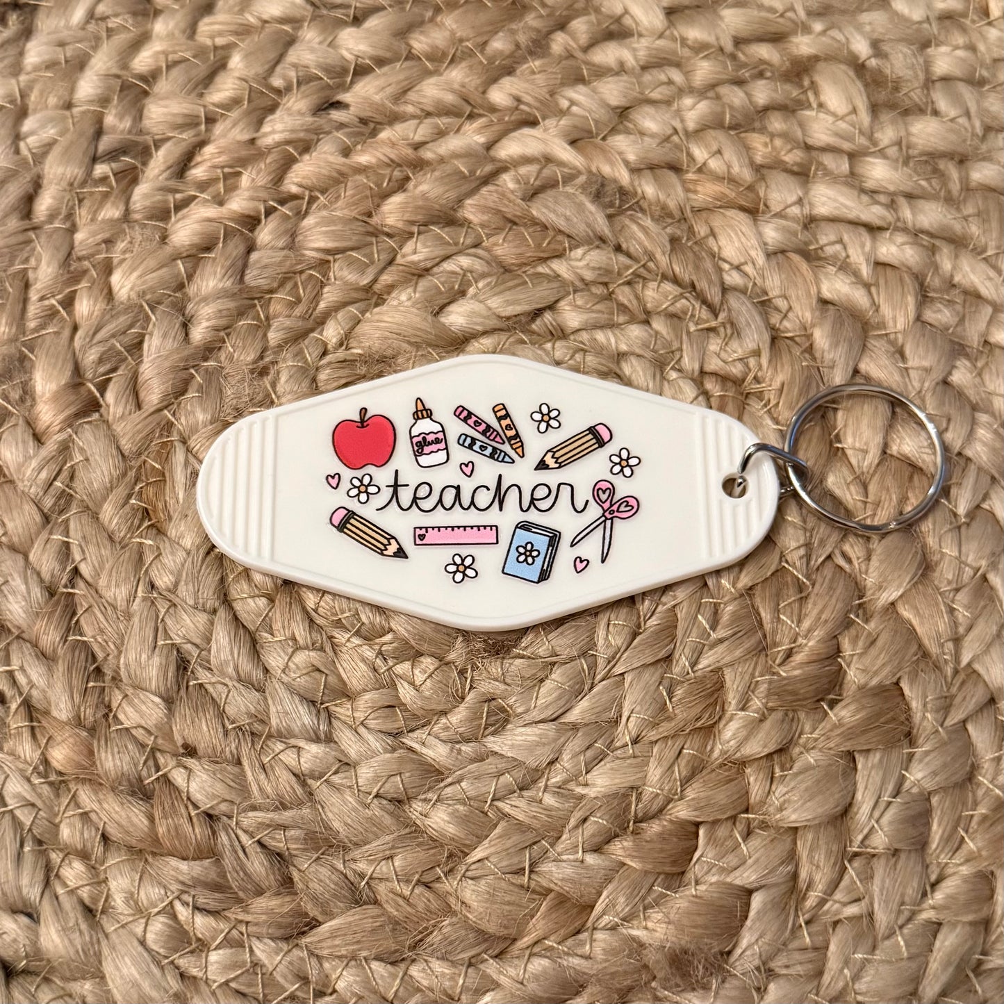 Teacher Doodles Motel Keychain