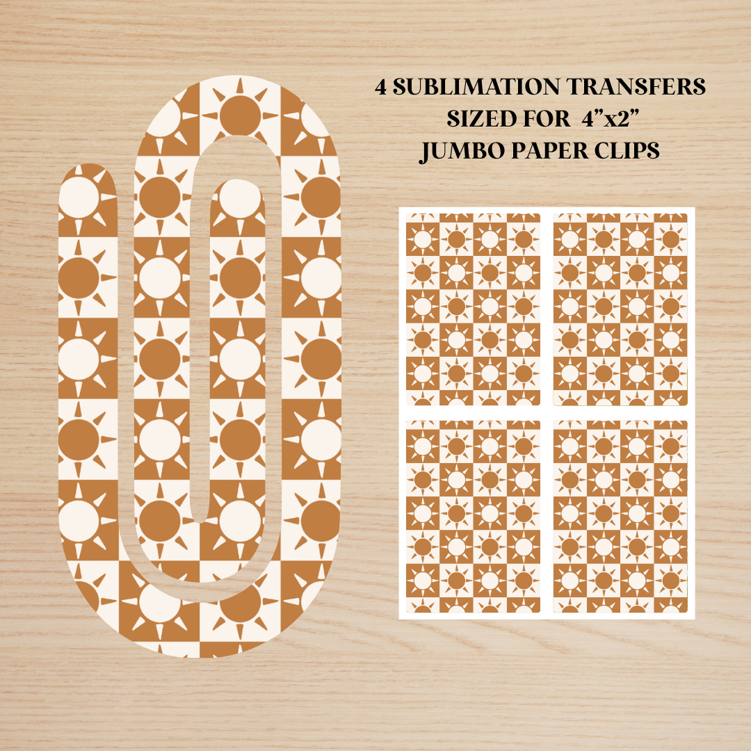 Checker Sun Jumbo Paperclip Sublimation Transfer