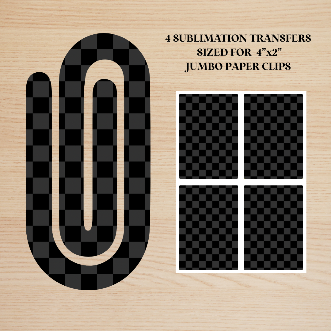 Black Monochrome Checker Jumbo Paperclip Sublimation Transfer