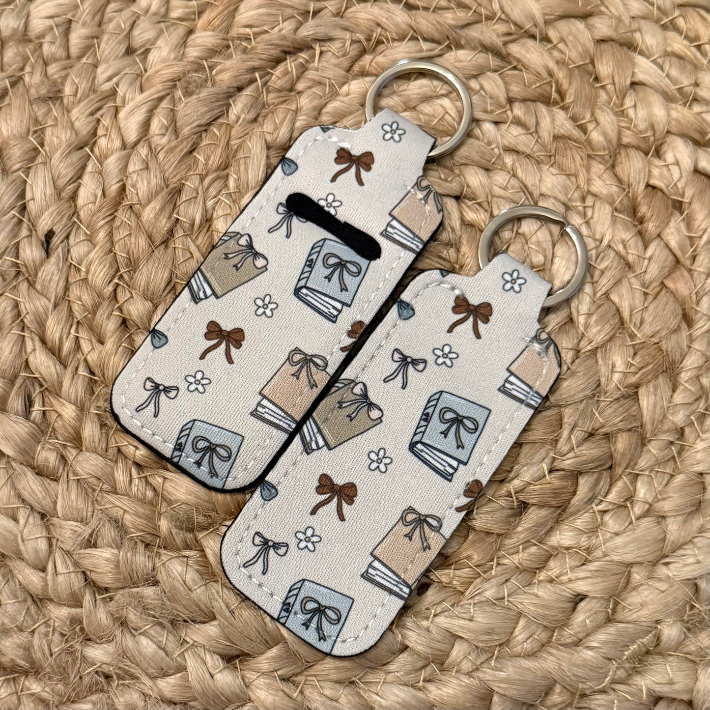 Coquette Books Chapstick Holder Keychain