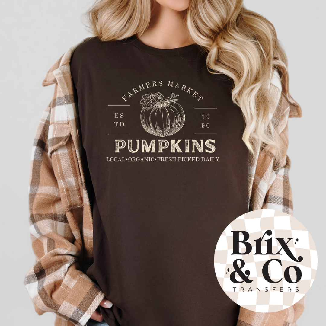 Farmers Market Pumpkins Single Color (Beige)