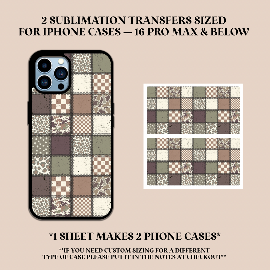 Camo Patchwork Phone Case Sublimation Transfer