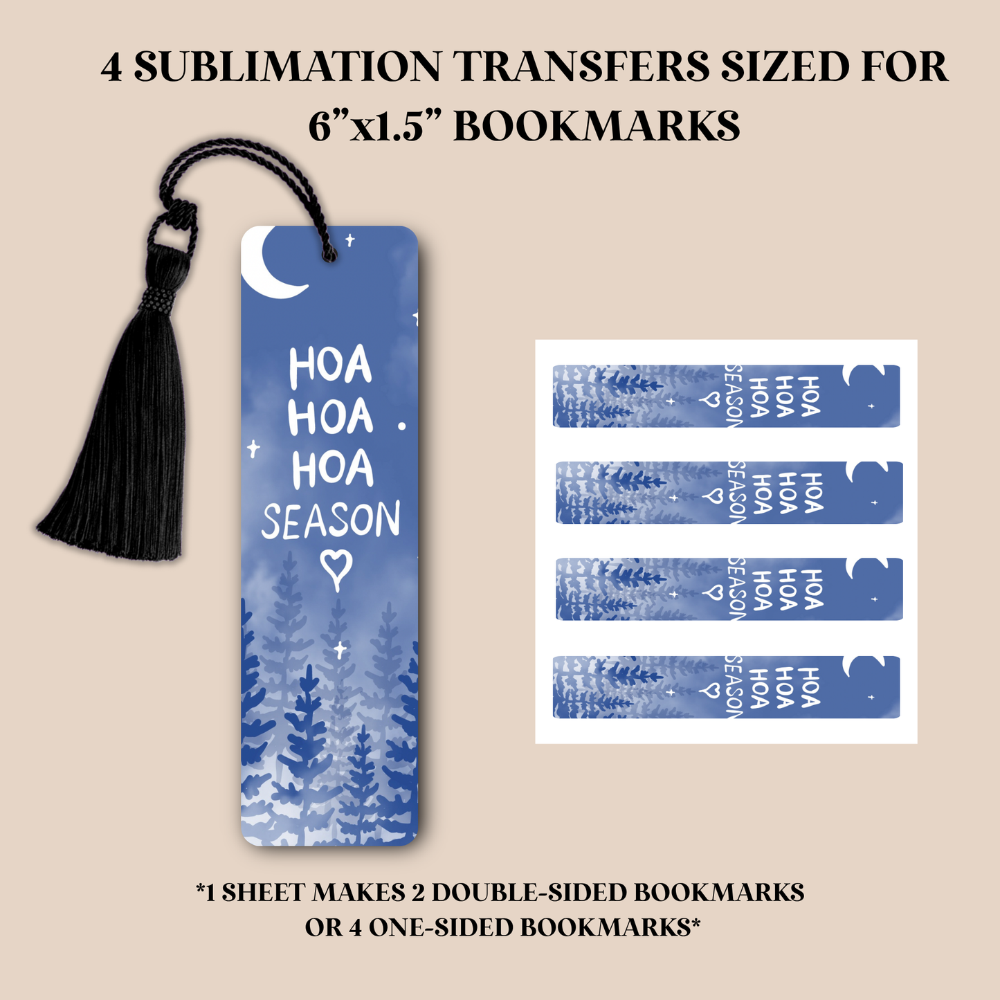 Hoa Hoa Hoa Season Bookmark Sublimation Transfer