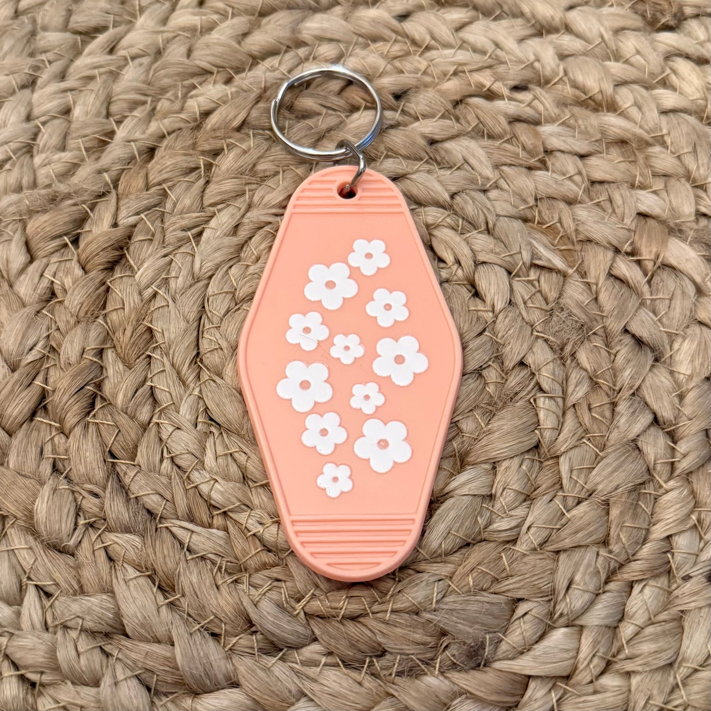 Flowers Light Peach Motel Keychain
