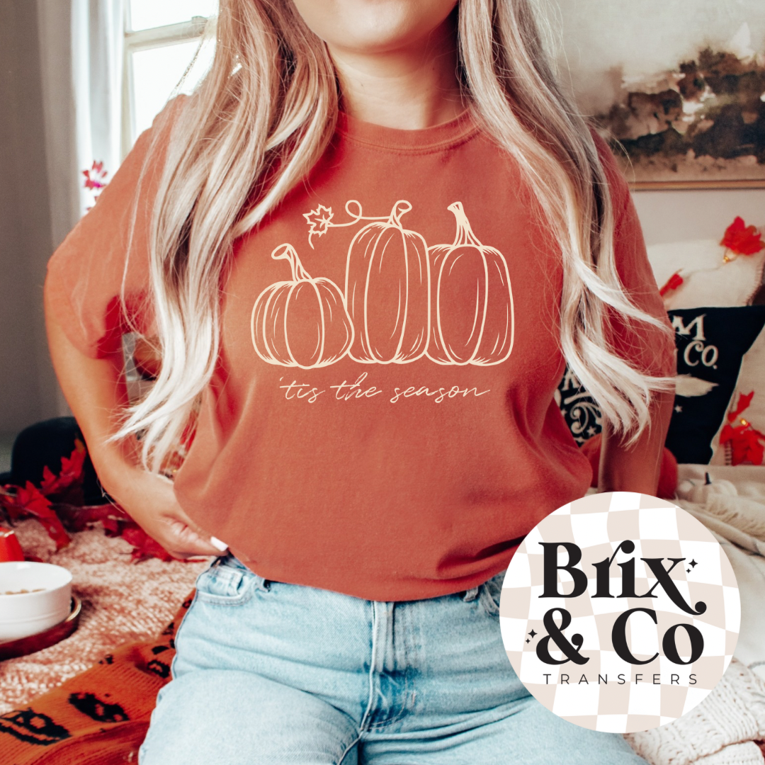 ‘Tis The Season Pumpkins Single Color (Beige)