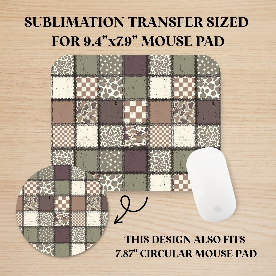Camo Patchwork Mouse Pad Sublimation Transfer