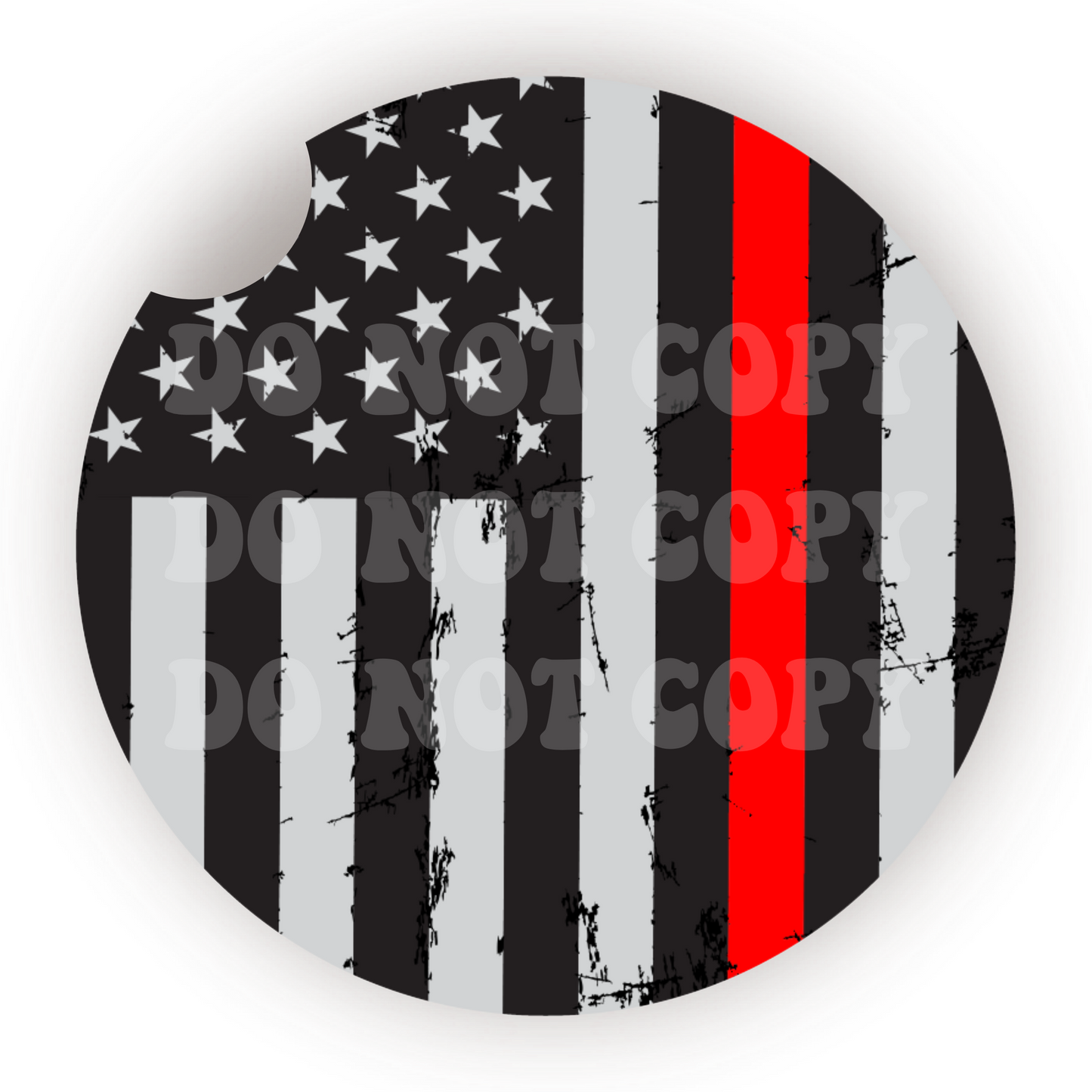 Firefighter Flag Car Coaster Sublimation Transfer (Set of 2)
