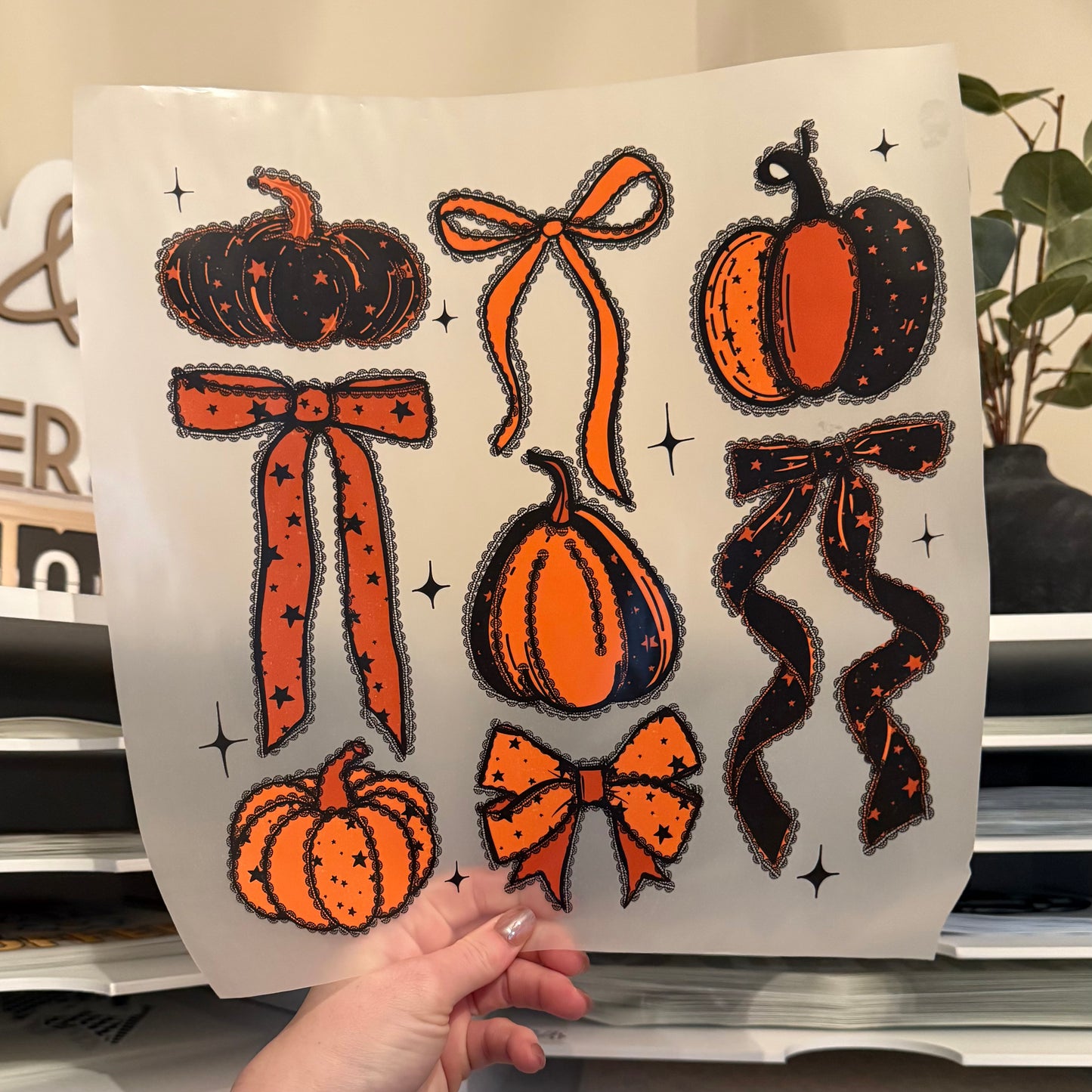Lace Pumpkins & Bows DTF HOT PEEL