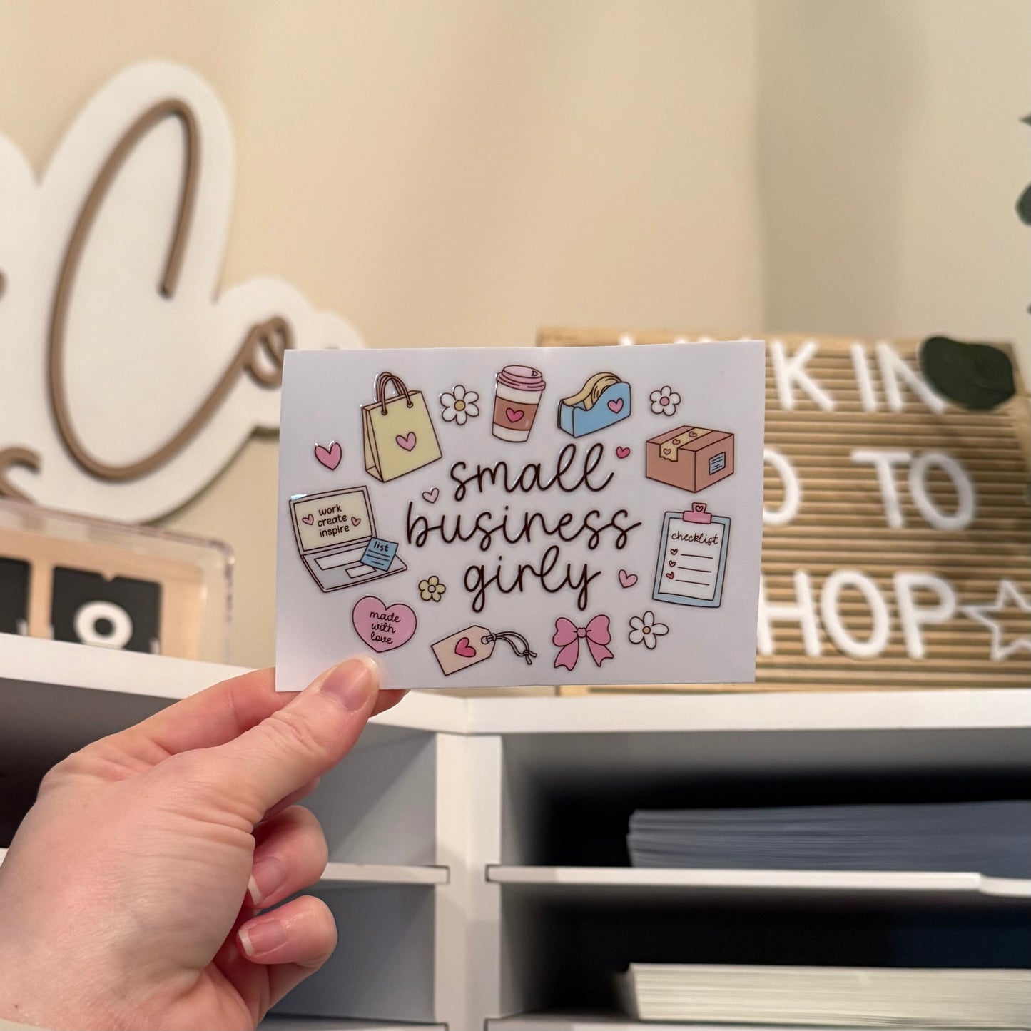 Small Business Girly UVDTF 4” Decal