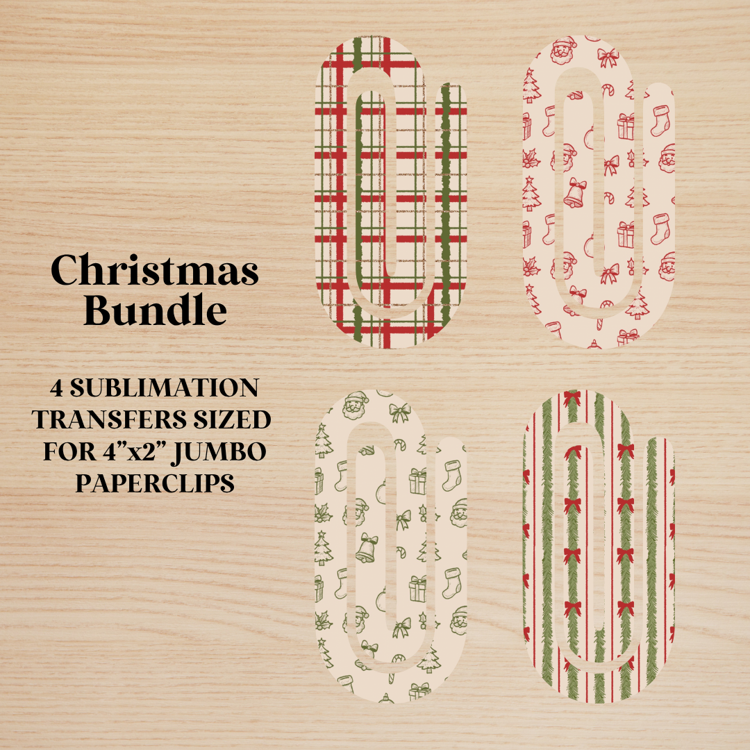 Christmas Bundle Jumbo Paperclip Sublimation Transfer