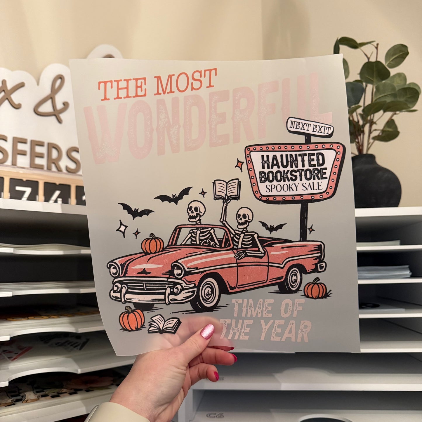 Most Wonderful Time Of The Year Haunted Bookstore DTF HOT PEEL