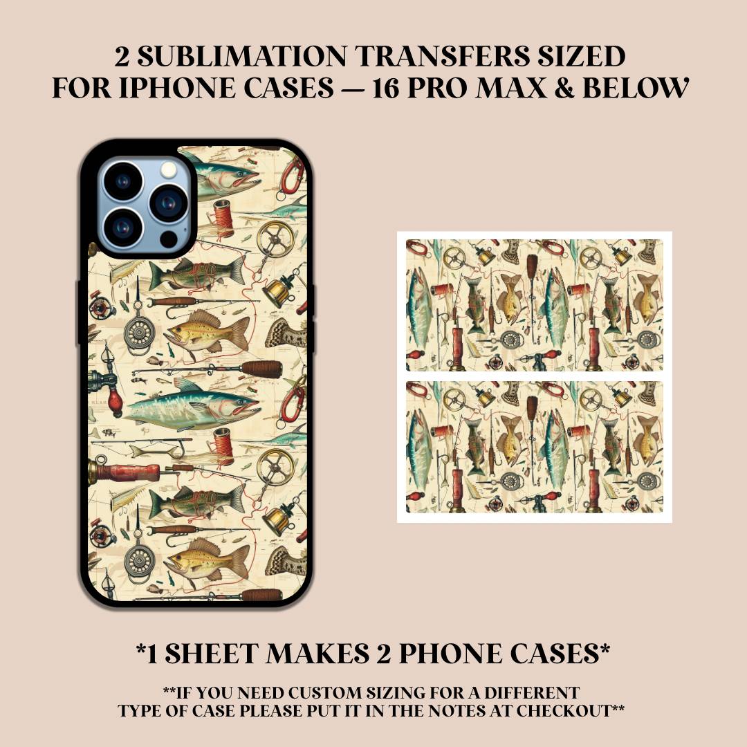 Fishing Phone Case Sublimation Transfer