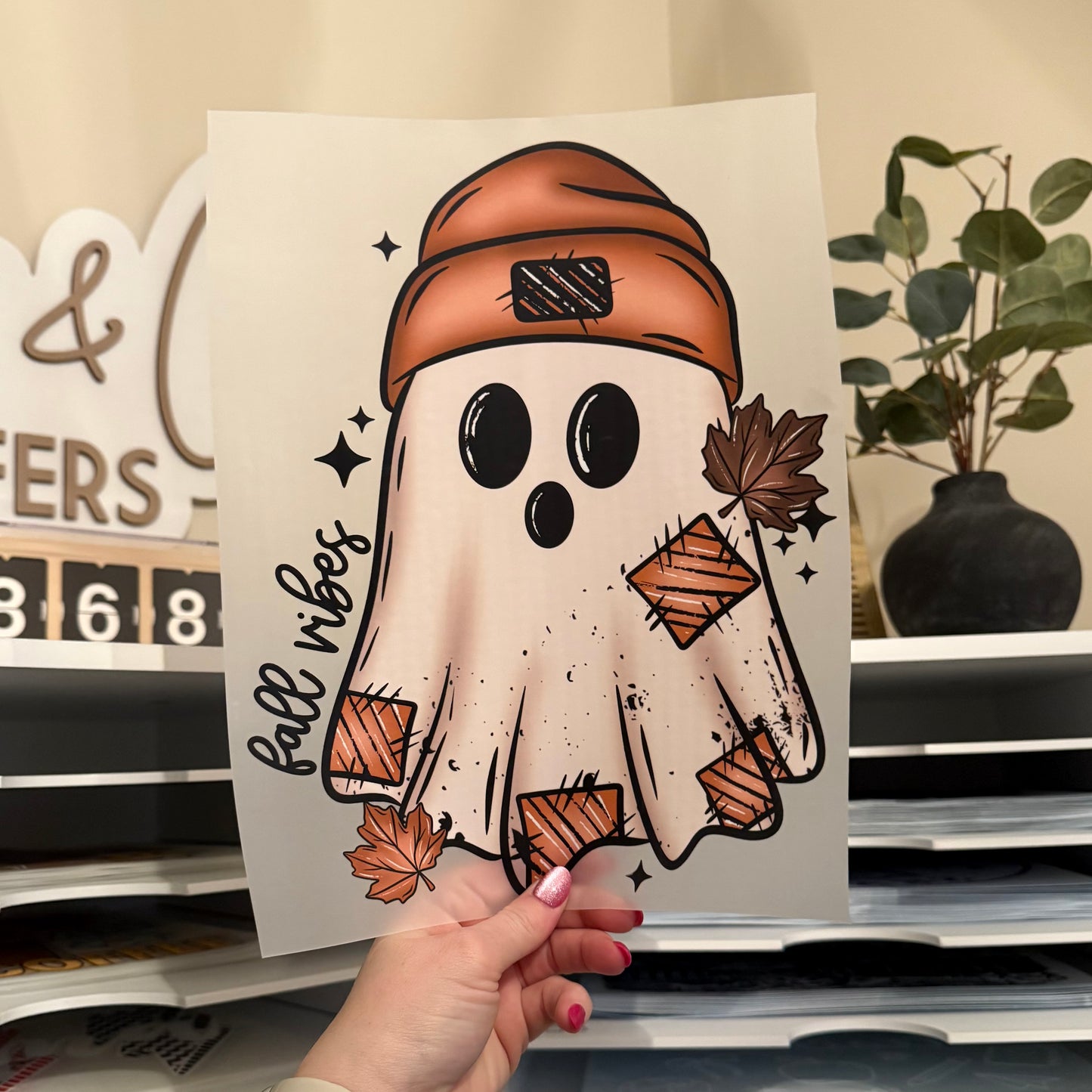 Fall Vibes Ghost DTF HOT PEEL