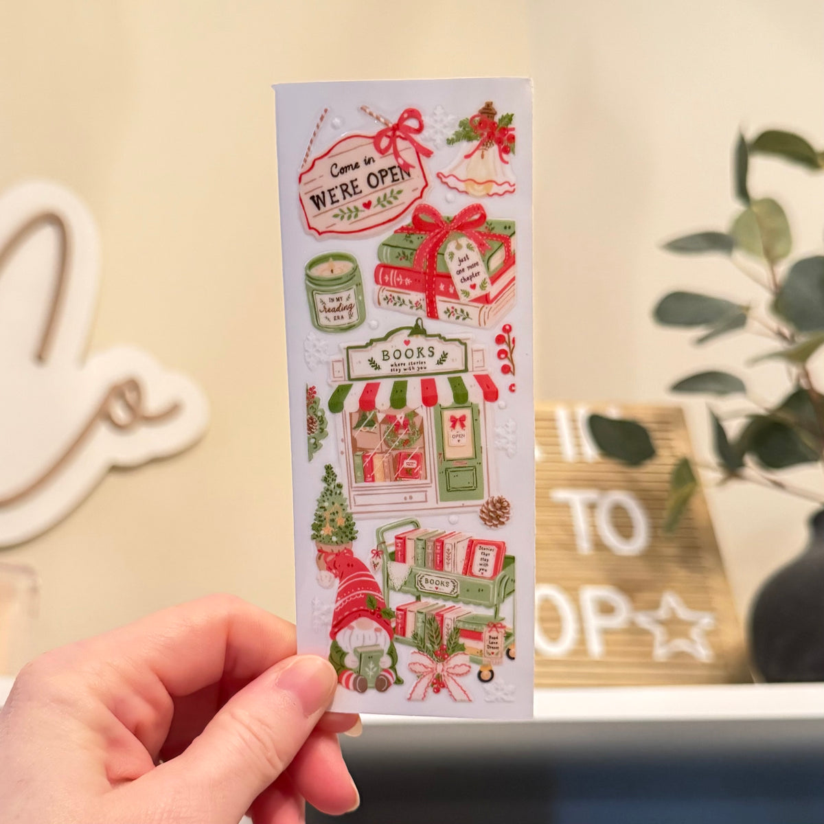 Christmas Bookstore UVDTF Bookmark