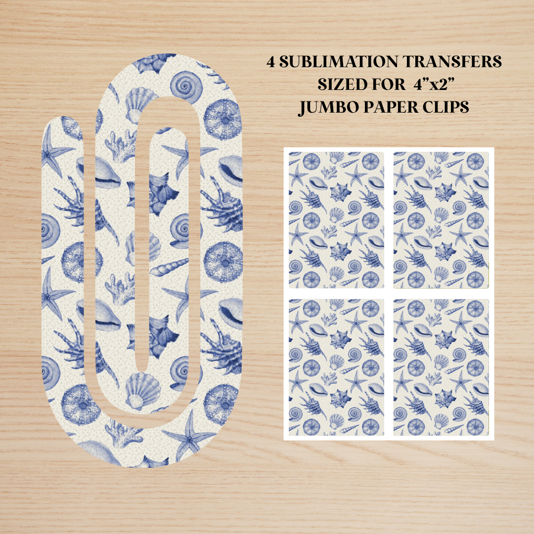 Coastal Doodles Jumbo Paperclip Sublimation Transfer