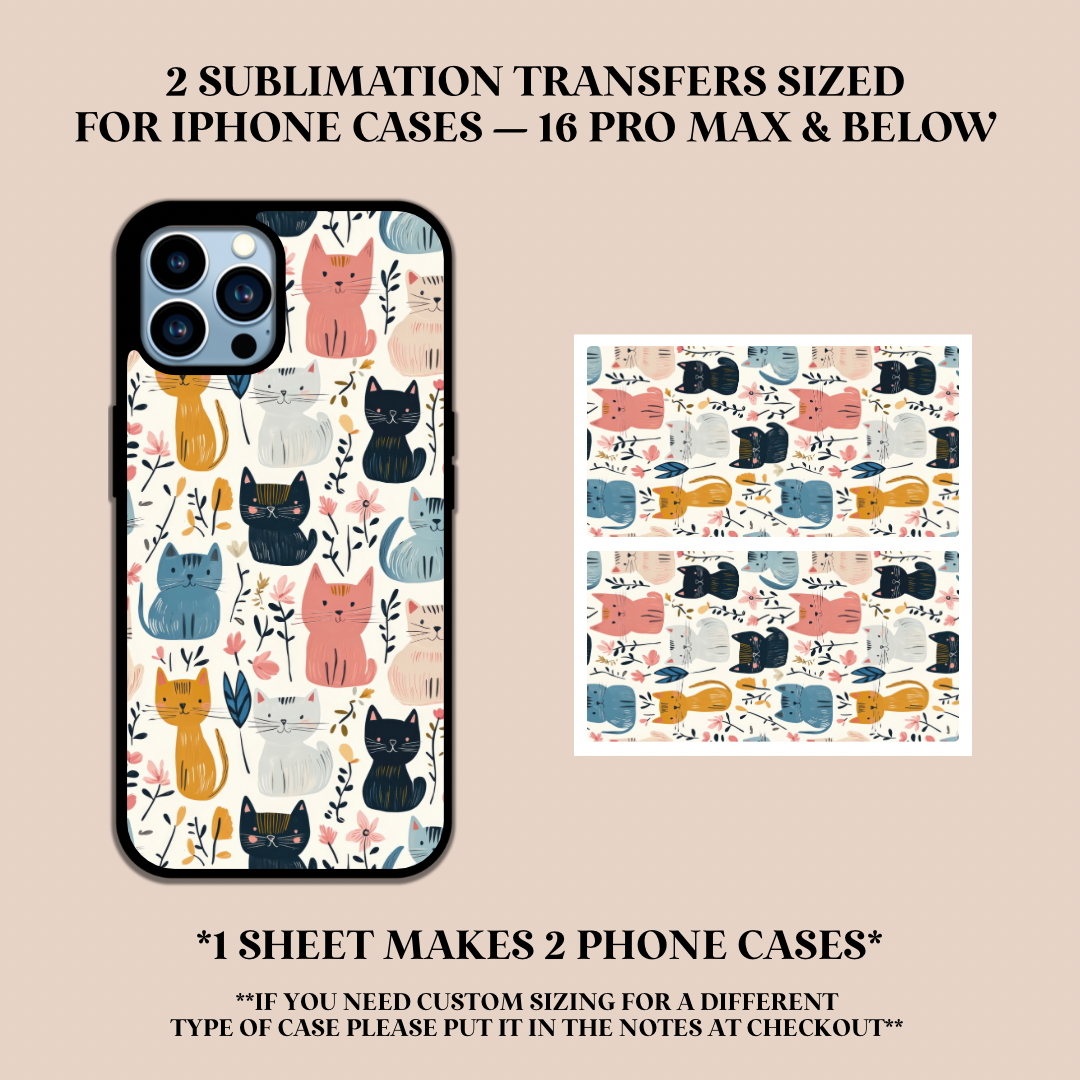 Cat Lover Phone Case Sublimation Transfer