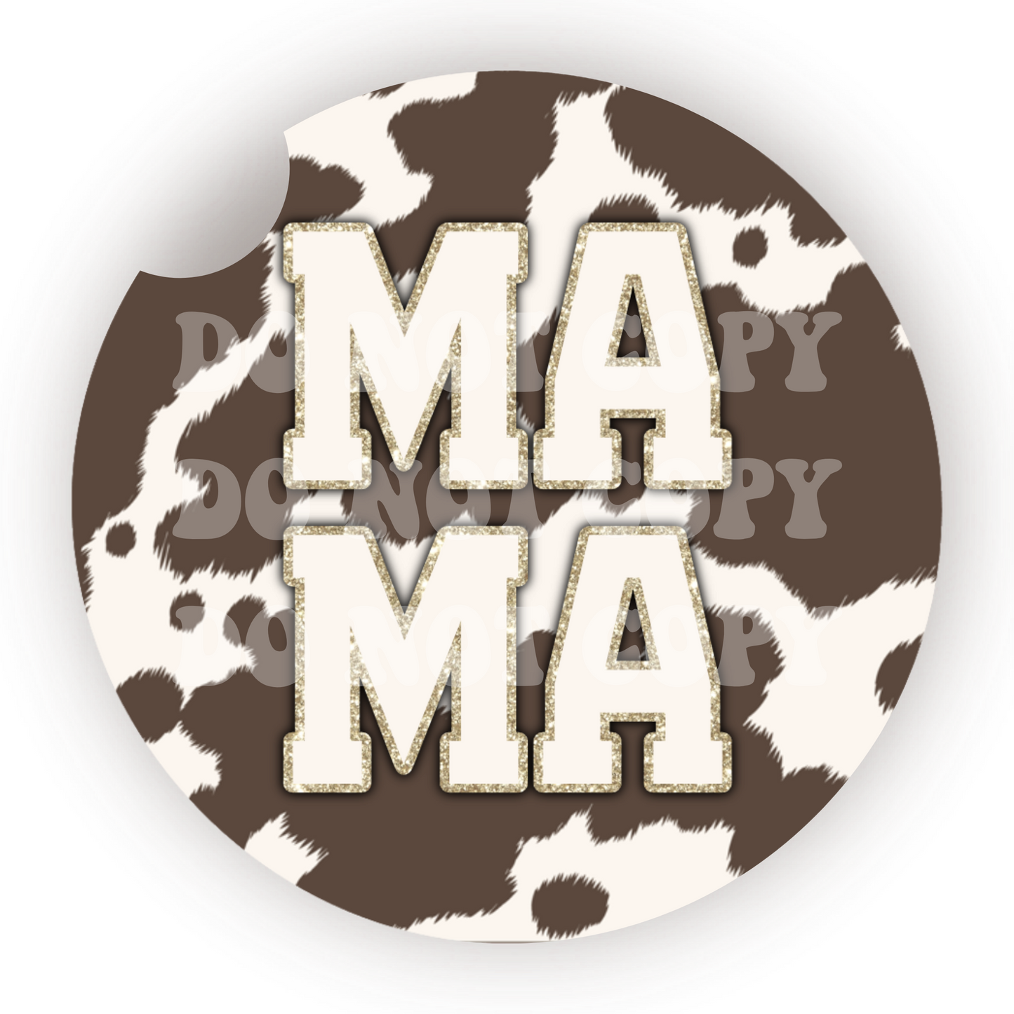 Cow Print Mama Car Coaster Sublimation Transfer (Set of 2)