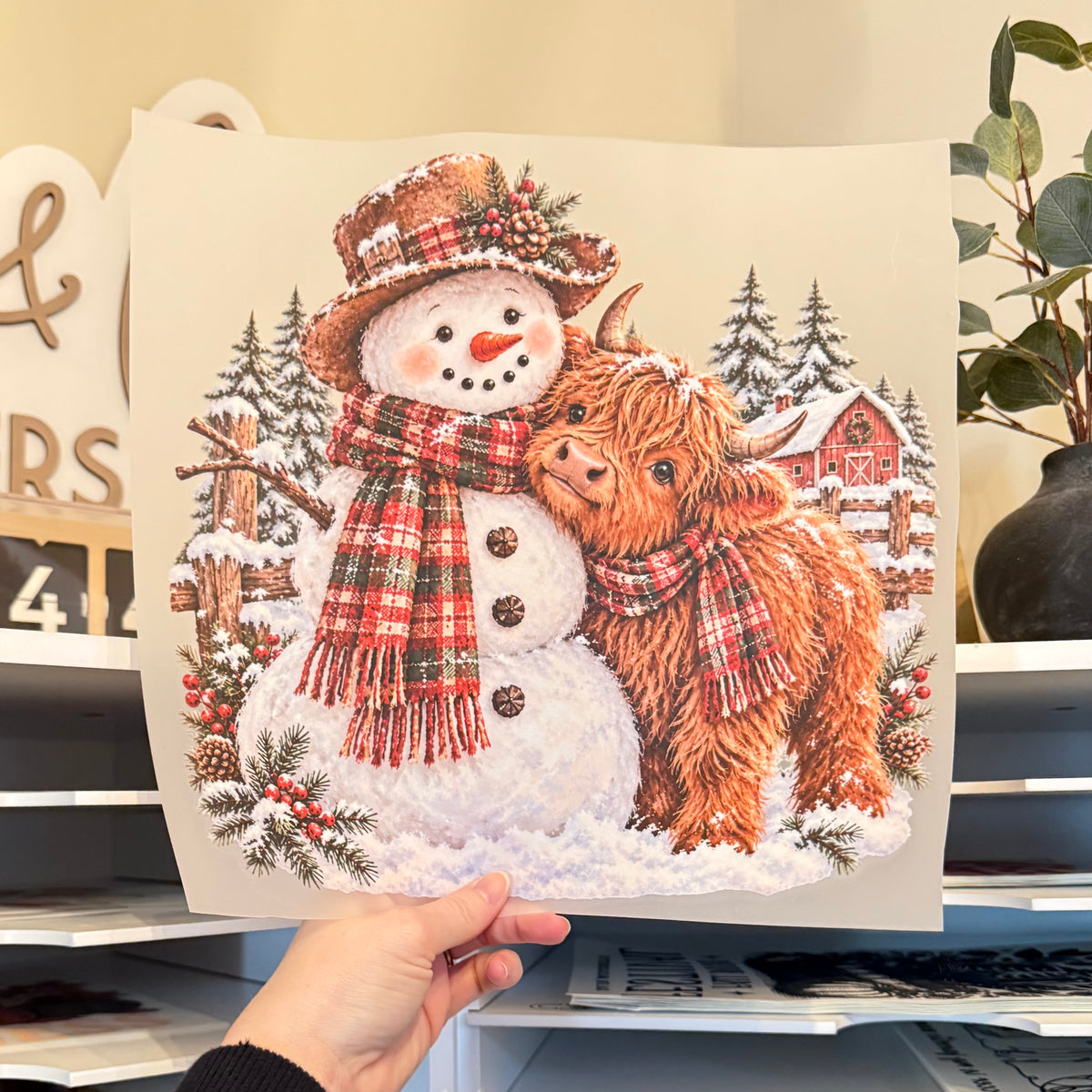 Christmas Cow DTF HOT PEEL