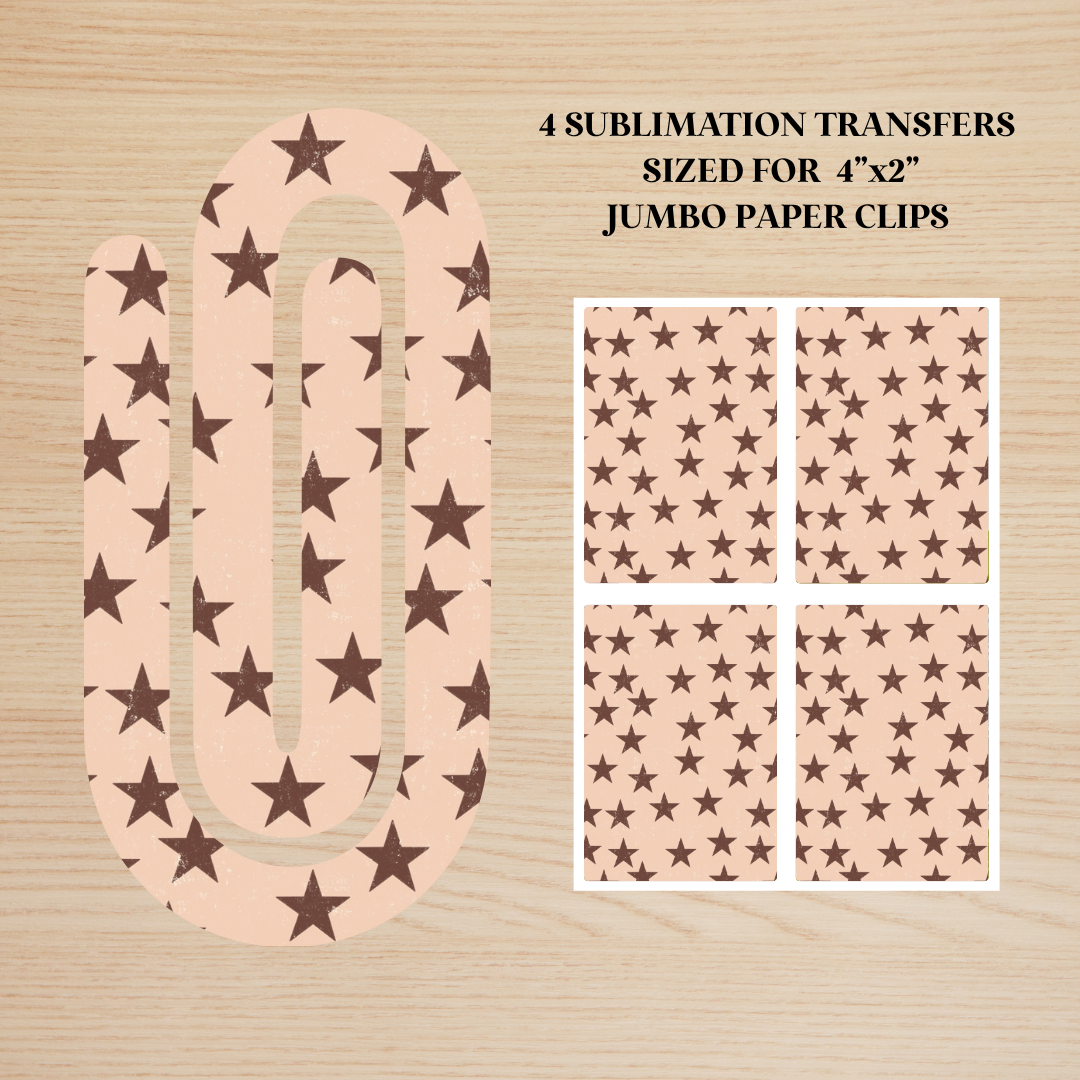 Neutral Stars Jumbo Paperclip Sublimation Transfer