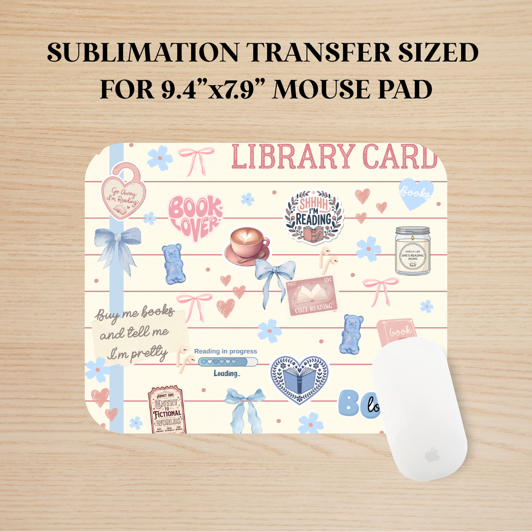 Library Card Mouse Pad Sublimation Transfer