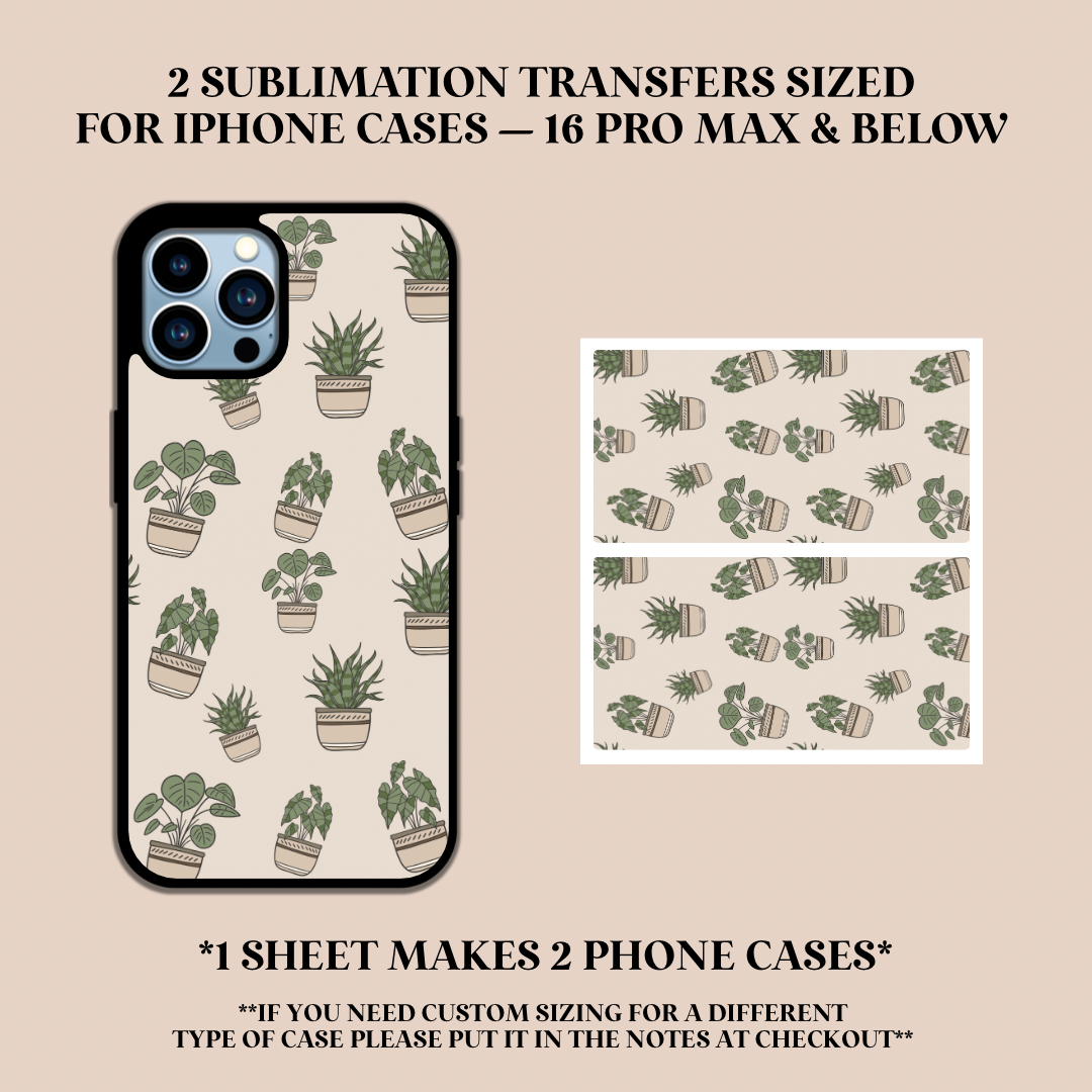 Plant Lover Phone Case Sublimation Transfer