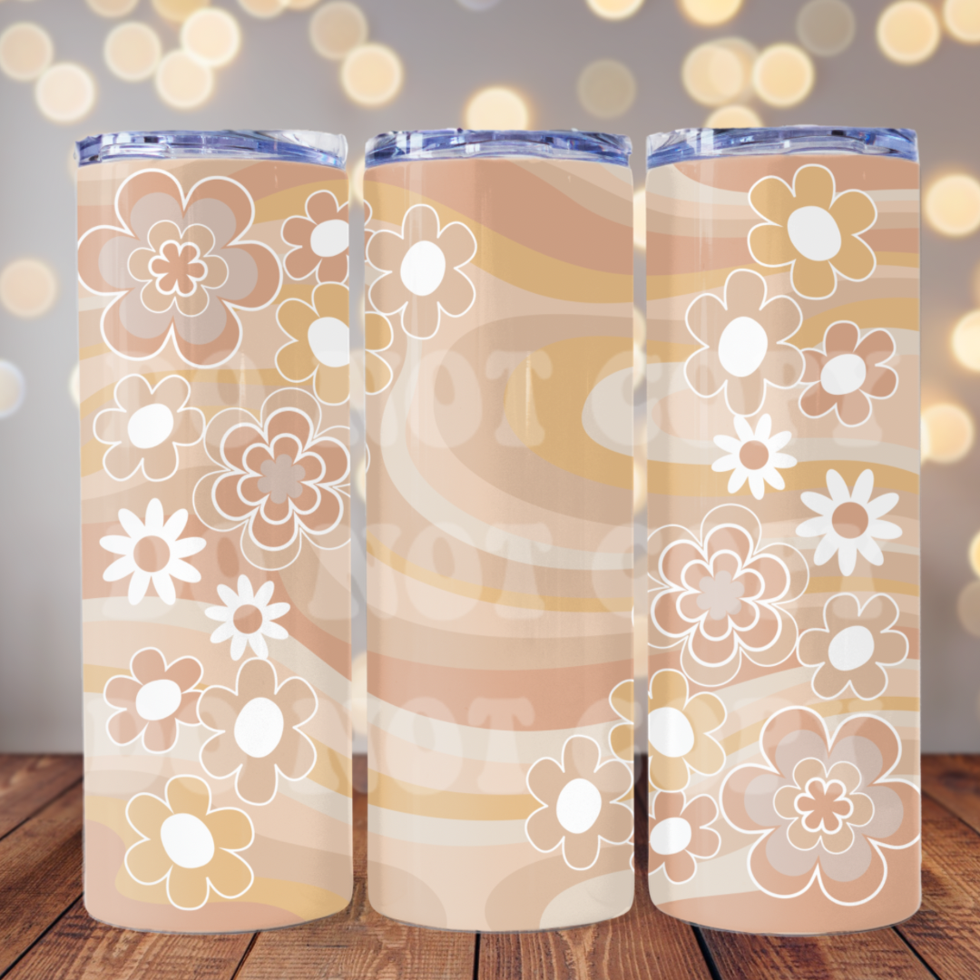 Groovy Neutral 20 oz Skinny Tumbler Sublimation Transfer