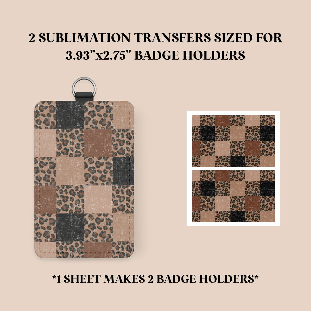 Leopard Checker Badge Holder Sublimation Transfer