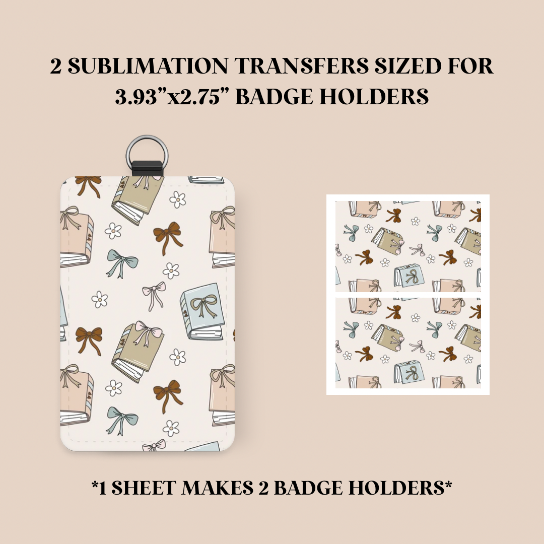 Boho Books Badge Holder Sublimation Transfer