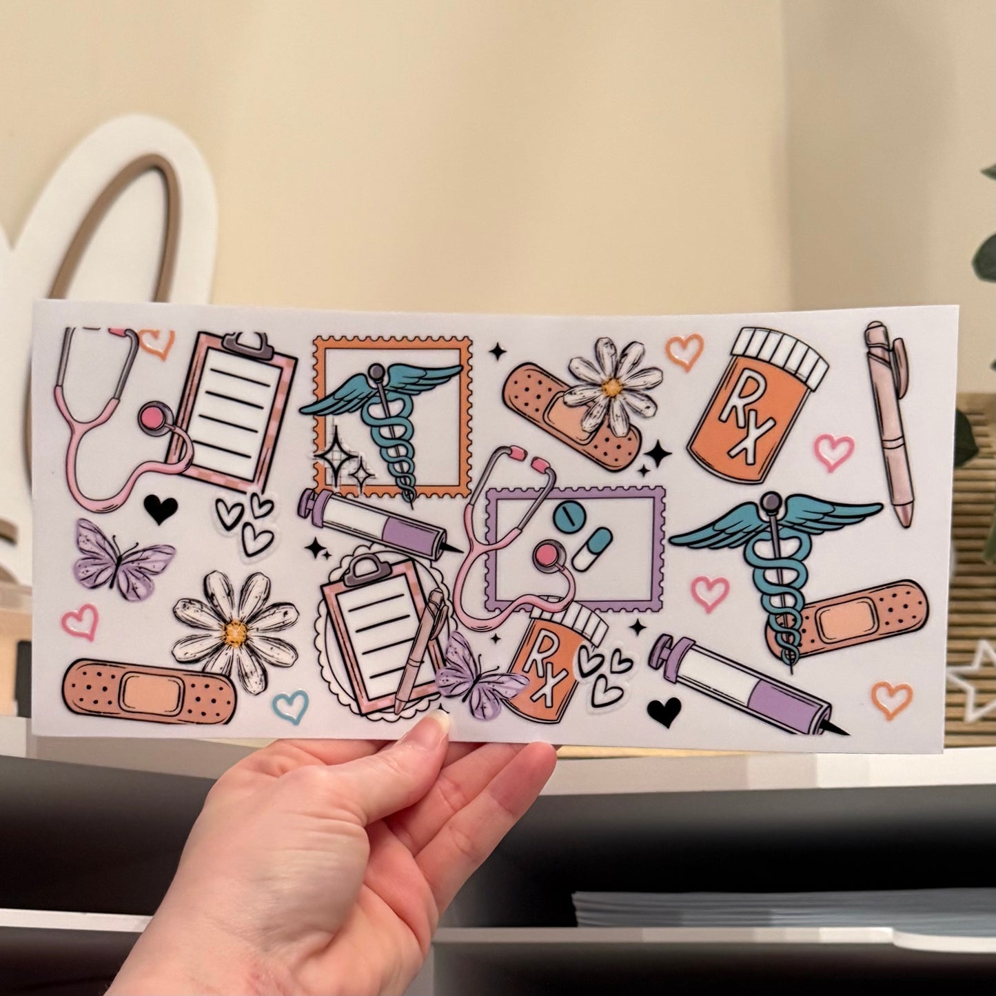 Nurse Doodles 16oz Glass Can Wrap
