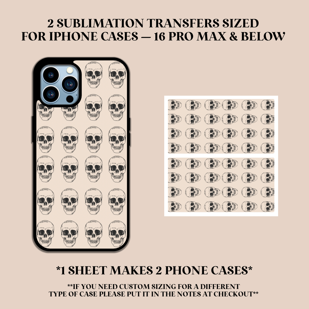 Neutral Skulls Phone Case Sublimation Transfer