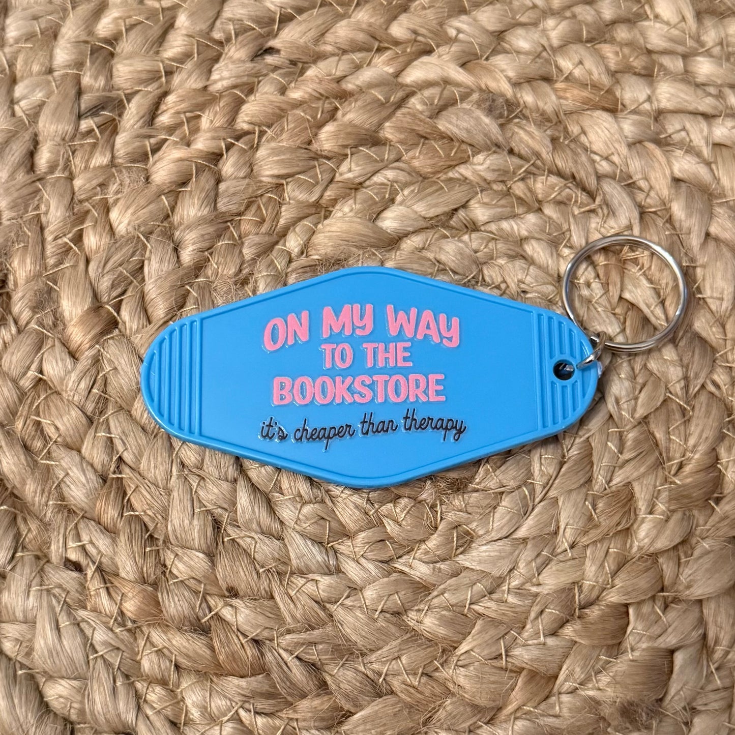 On My Way To The Bookstore Motel Keychain